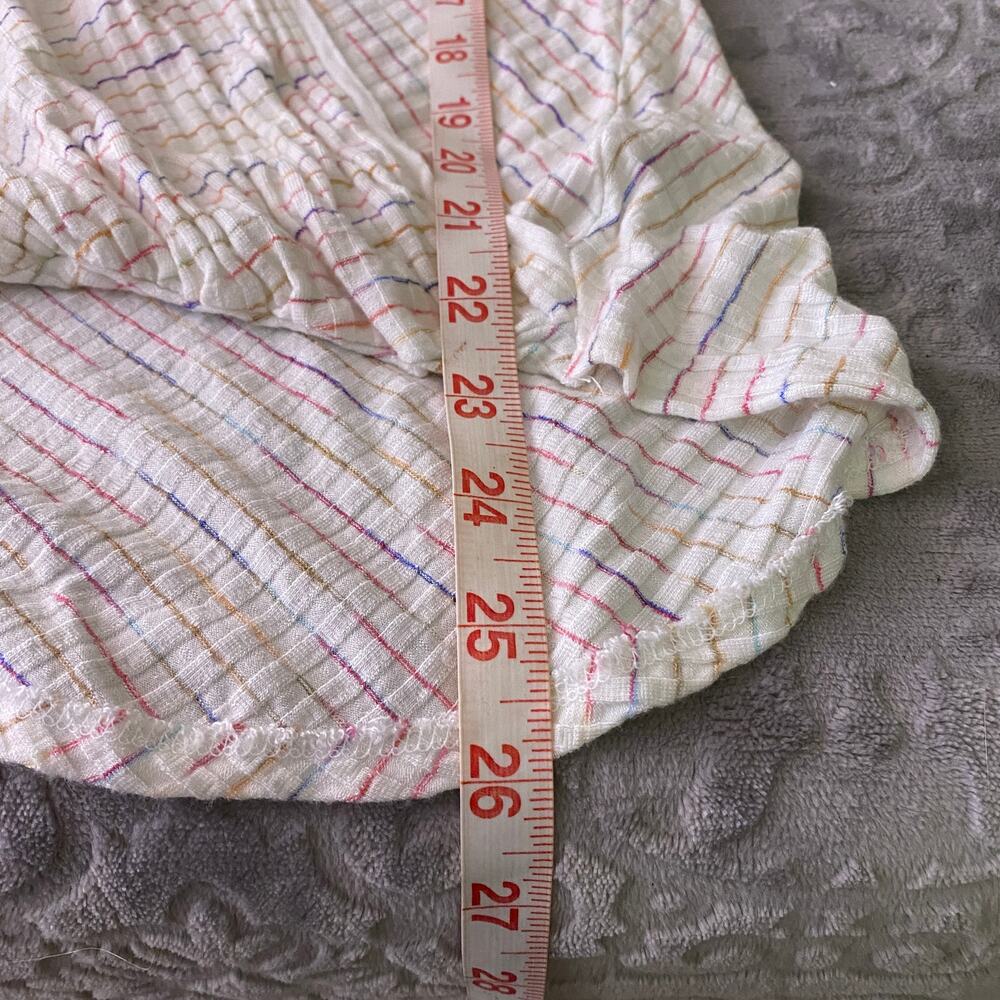Anthropologie Maeve Rainbow Stripe Knit Wrap Top XS - Picture 10 of 11